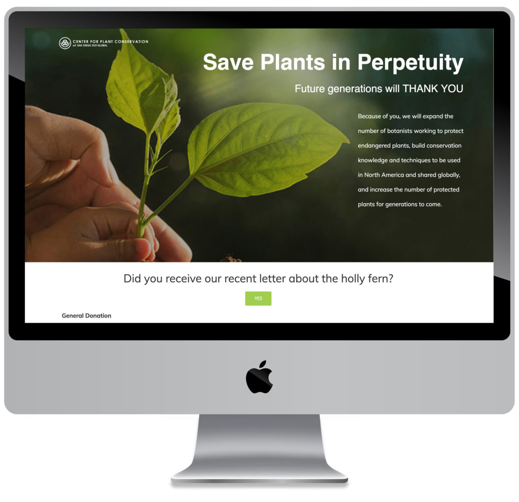 screenshot of Center for Plant Conservation website