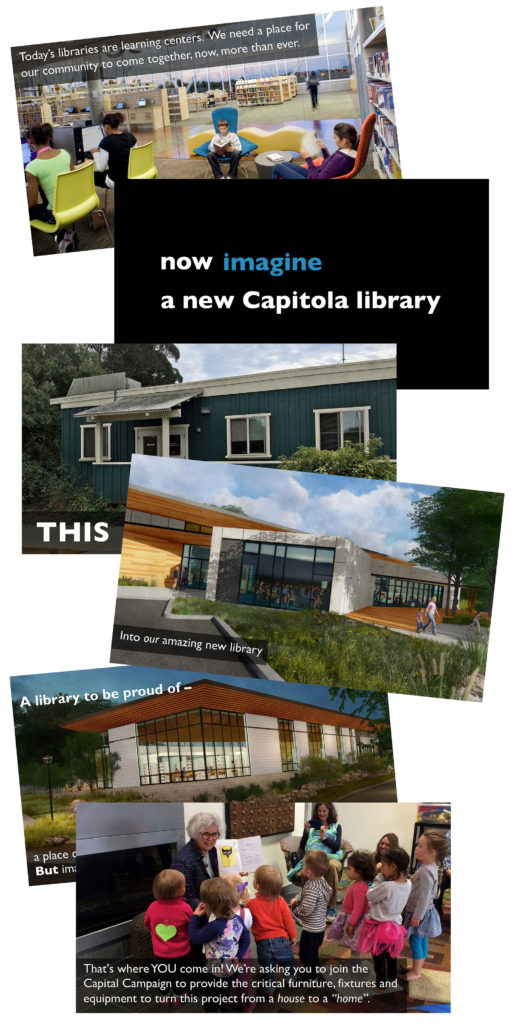 screenshots from the Friends of the Capitola Branch Library donor presentation