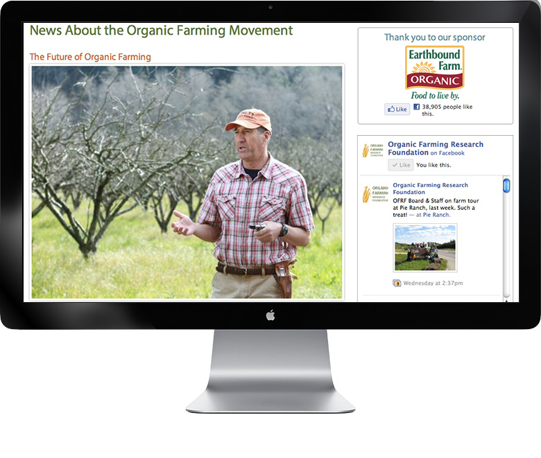 Organic Farming Research Foundation website screenshot of Organic Farming Research Foundation website