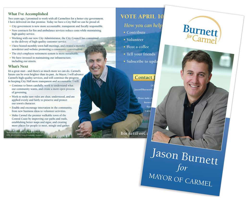 Jason Burnett for Mayor of Carmel brochure